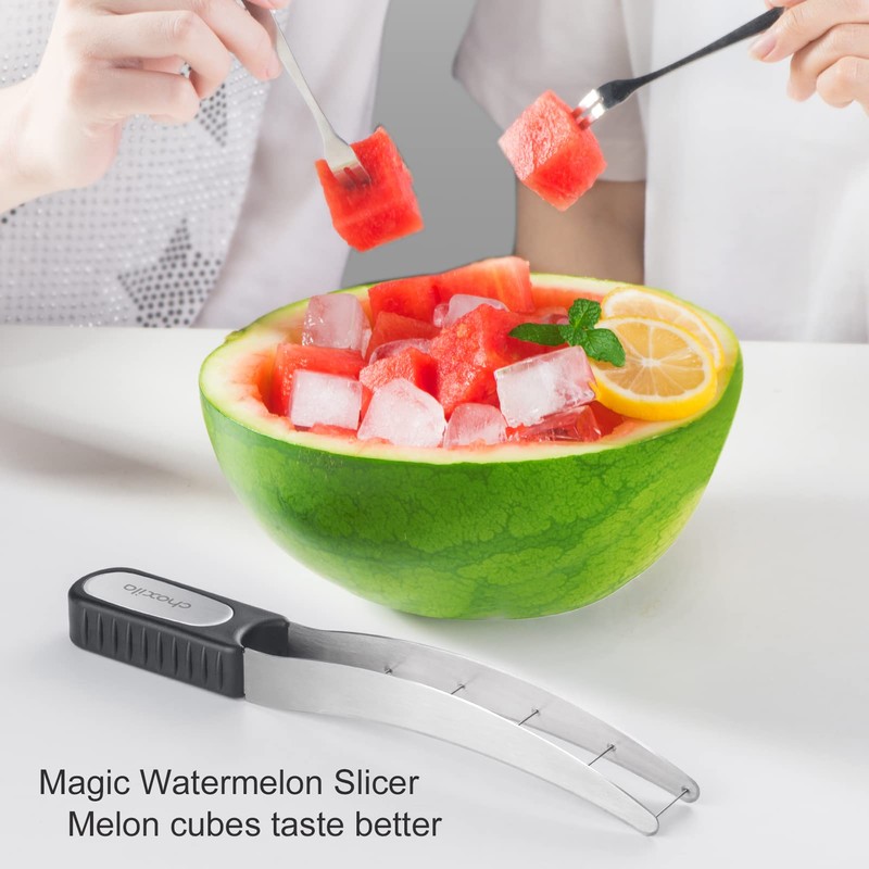 Choxila [Good Grip] Watermelon Cutter Slicer Stainless Steel,Cube Cutter Corer