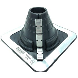 Dektite Metal Roof Pipe Flashing Boots Kit - Comes with Free Screws, Hex Bit Diver, and Pair of Nitrile Coated Gloves (#2, Black - Square Base Zipper Boot)