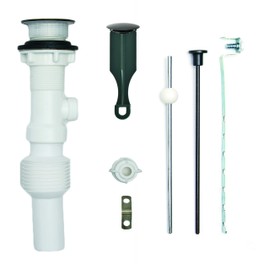 PF WaterWorks FlexPOPUP Expandable and Flexible, Sink/Lavatory Pop-Up Drain, Flex-n-Fit Body No Overflow; Oil Rubbed Bronze; PF0755-ORB-NO