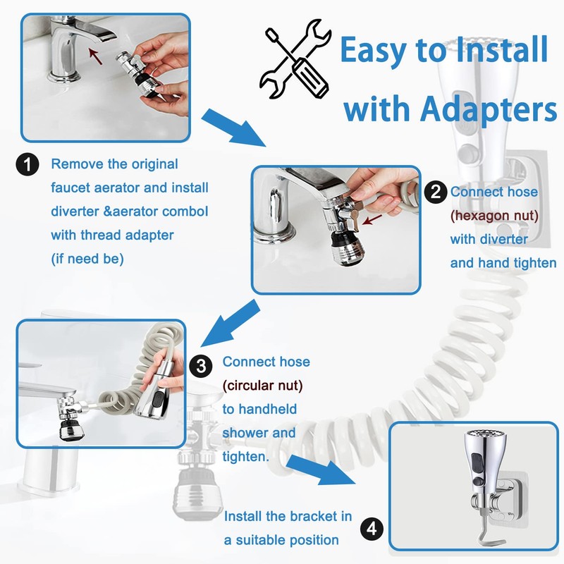 Kitchen Faucet Sink Sprayer Attachment,3 Function Sink Sprayer Replacement Head
