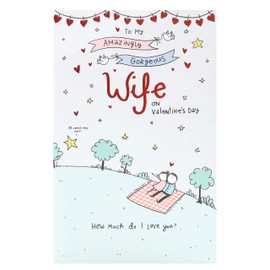 UK Greetings Valentine's Day Card for Wife - Sweet Cartoon Design