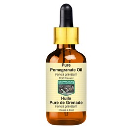 Devprayag Pure Pomegranate Oil (Punica granatum) with Glass Dropper Natural Therapeutic Grade Cold Pressed (Pack of three) 100ml X 3 (10 oz)