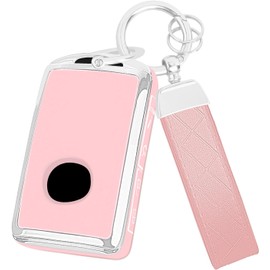 FT FUNTOR for Mazda Key Fob Cover,Compatible with Mazda 3/6/3 Hatchback/CX-5/CX-6/CX-9/CX30/CX-50/CX-70/CX-90,4 Buttons TPU Key Cover with Silver Edge (A-Pink)
