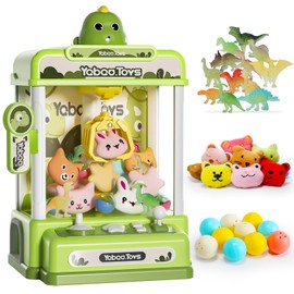 Skirfy Dinosaur Claw Machines for Kids,Mini Vending Machine with 23PCS Mini Toys&Music,Candy Dispenser Toys for Boys Girls,Birthday Gifts for Kids