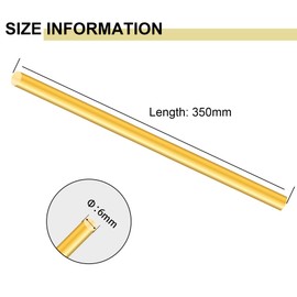 6 mm Brass Rods, iMeistek 350 mm Length Brass Solid Round Bar for Lathe Bar Stick, RC Models, DIY Crafts (3 Pieces)