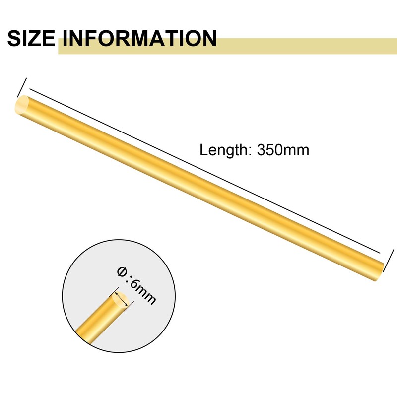 6 mm Brass Rods, iMeistek 350 mm Length Brass Solid