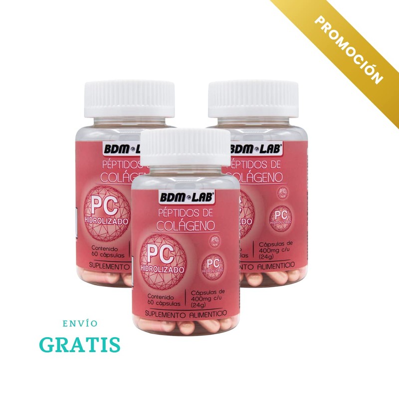 Péptidos de Colágeno 3x2 | suplemento Alimenticio| 60 Caps 400