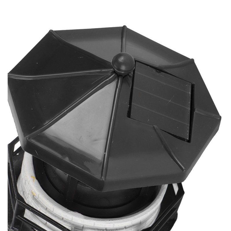 Solar Lighthouse 360 Degree Rotating Lighthouse Decoration Fadeless Resin LED
