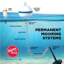 Taylor Made Products 22171, Sur-Moor Traditional Boat Mooring Buoy, Blue Stripe, 15 inch , White