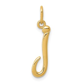 Bonyak Jewelry 14k Yellow Gold Letter J Initial Charm Vibrant
