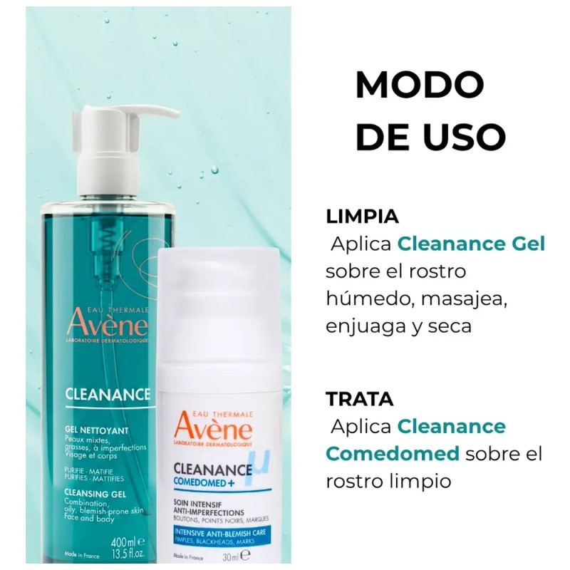 Avene Gel Limpiador Cleanace400ml + Cleanance Comedomed 30ml