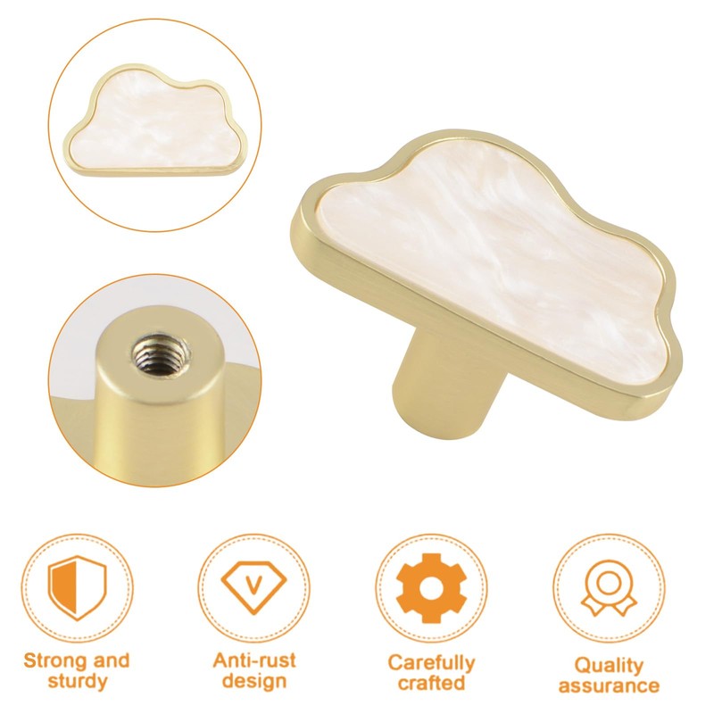 MOROBOR Decorative Cloud Kitchen Cabinet Knobs, 4 Pack Creative Dresser