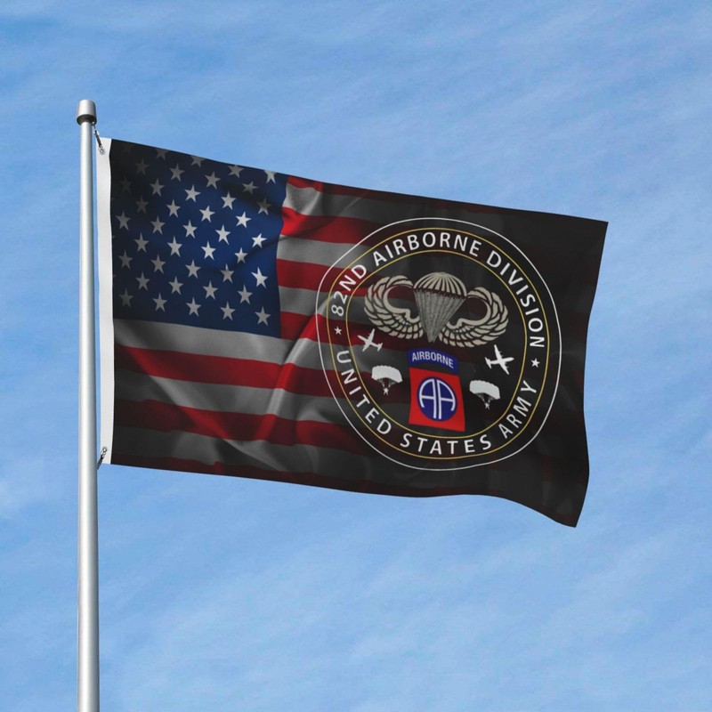 82nd Airborne Division - Parachutist Wings Circle Double Sided Banner
