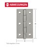 Gedotec Screw-on hinge made of stainless steel V2A, pack of