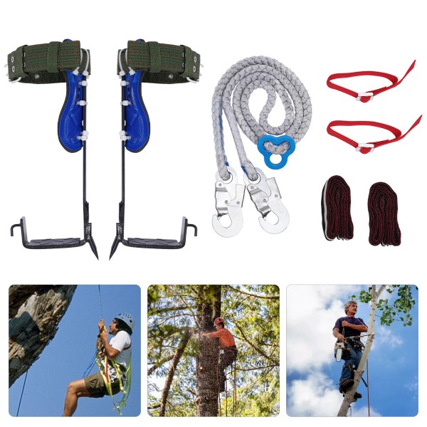 Unbranded Tree Climbing Spike Kit Spurs 2 Gears with Harness