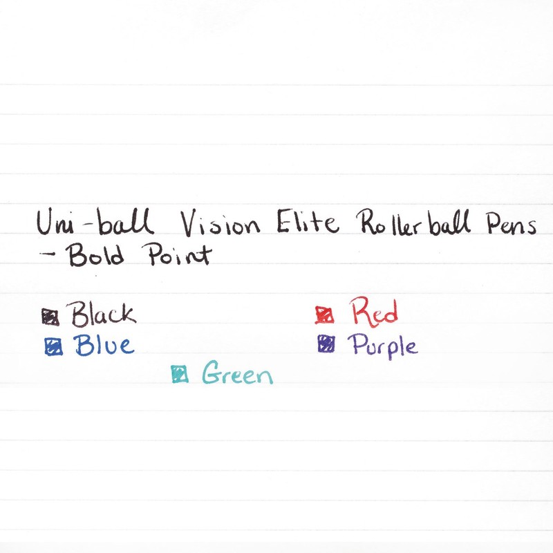 uni-Ball® Vision Elite Stick Roller Ball Pen, Purple Ink, Bold,