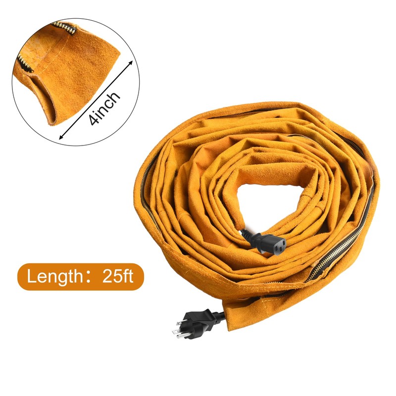 25FT TIG Welding Torch Cable Cover Resistant Leather Black Hose