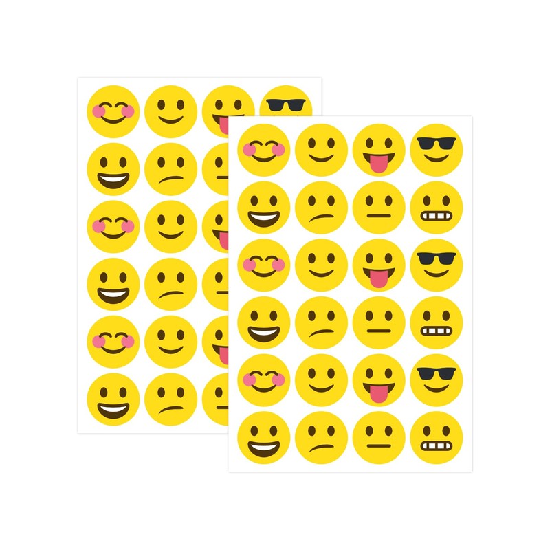 PAPERZIP – Happy and Sad Emoji Faces – 48 Stickers,