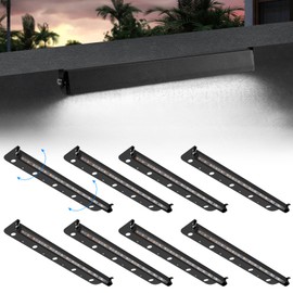 Kwinmyso 8-Packs 5W 12inch LED Hardscape Paver Lighting,12V AC/DC Low Voltage Retaining Wall Lights,Landscape Lighting,5000K Daylight White Outdoor Step Light,50,000 Hours Lifespan-Black