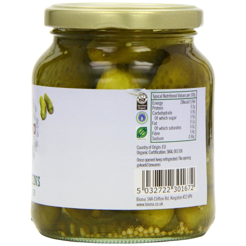 Biona Org Gherkins 350g X 5 (Pack of 5)