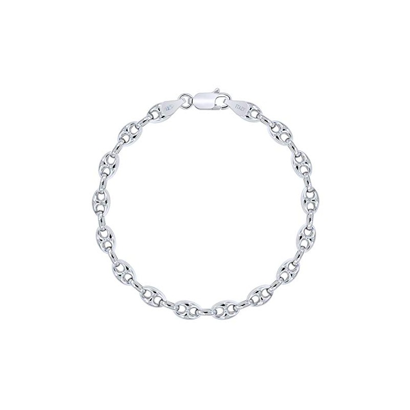 PLANETYS - Hollow Coffee Bean Chain Bracelet Rhodium-Plated 925 Sterling