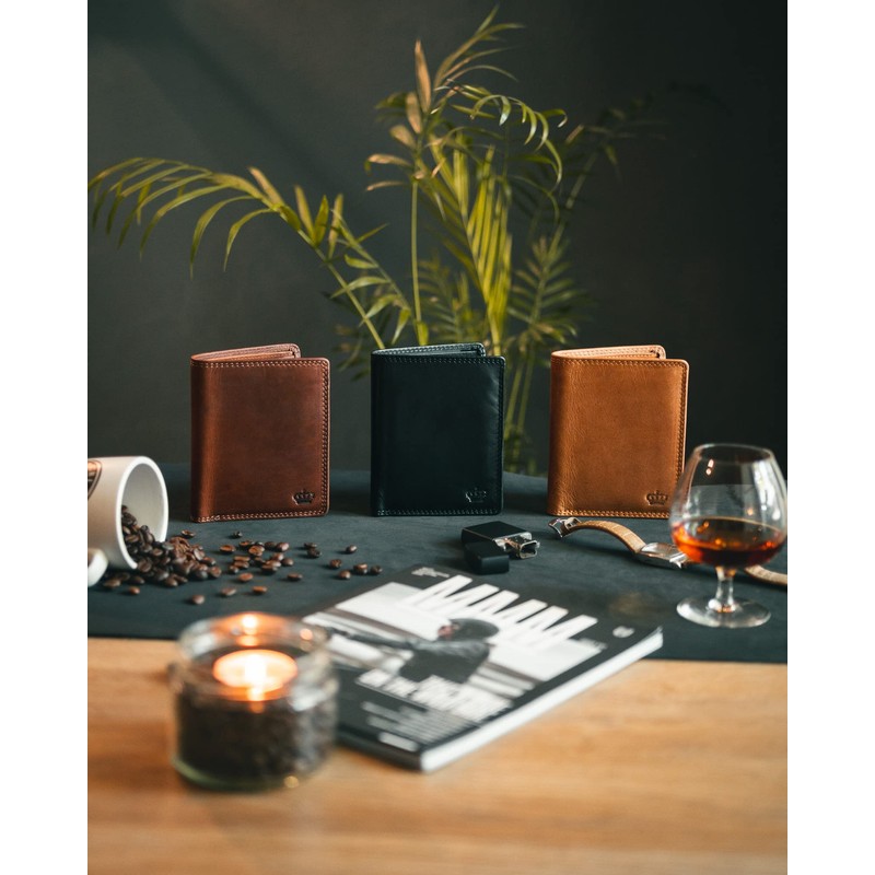 Baur Men's Genuine Leather Wallet with RFID Protection Large Wallet