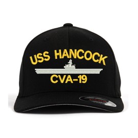 USS Hancock CVA-19 Ship Military Flexfit Baseball Cap Military Hat Black L/XL