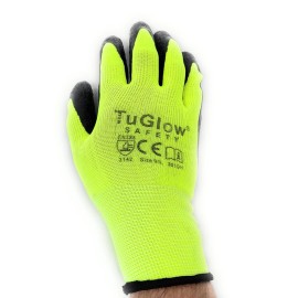 TUTU 12 Pair  Green Safety Gloves Latex Coated Grip Cut Resistant - XL