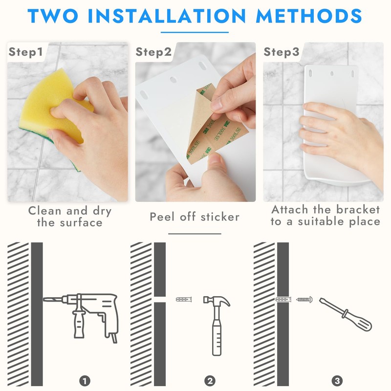 ZIOZERTT 5PCS Drip Tray Wall Mount Soap Dispenser Bracket, Laundry