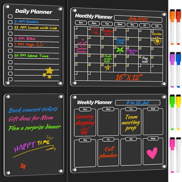 FINDMAG Acrylic Magnetic Dry Erase Board Calendar for Fridge, Magnet