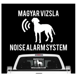 Siviwonder Magyar Vizsla Noise Alarm System Car Sticker Dog Film Hungarian Pointer, 10cm, White