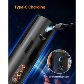 Rechargeable Electric Salt and Pepper Grinder Set with Base