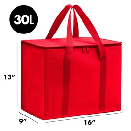 Carrywell Insulated Grocery Bags, Food Delivery and Catering Bag, Reusable Shopping Carrier, Thermal Insulation Tote for Hot and Cold Food, Uber Eats and Doordash, Not Made In China (2 Bags, X-Large)