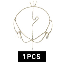 Ladies Headbands Wedding Hair Jewelry - Head Chain Bridal Rhinestones Boho Headband Prom Goddess Vacation Boho 4321