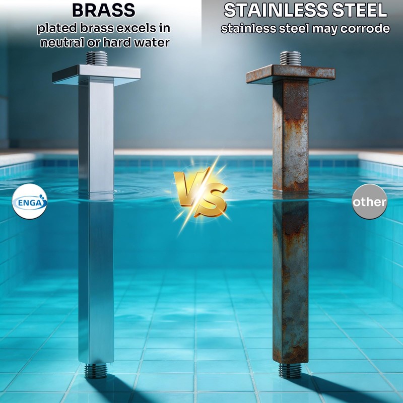 Enga Polished Chrome 12 Inch Square Ceiling Mount Shower Arm