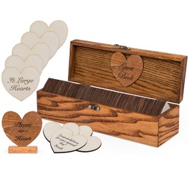 Jecor Wedding Guest Book Alternative with Sign - Guest Book Wedding Reception - Sign in Guest Book Alternatives - Rustic Wedding Decorations - Wedding Book - 98 Large Hearts & 2 Hearts Signs - Rustic