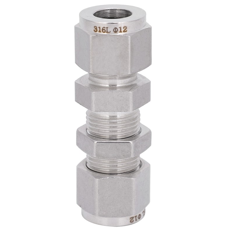 316 Stainless Steel Double Ferrule Compression Fitting Bulkhead Connector AccessoryФ1/2