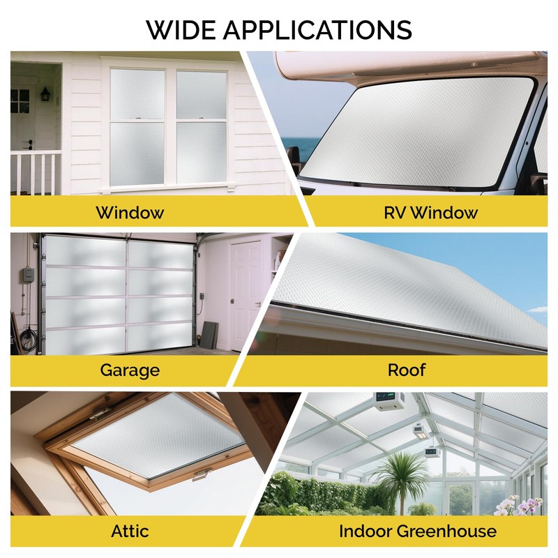 fowong Double Reflective Insulation Roll, Window Insulation for Summer Heat,
