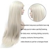 AFBeauty Platinum Blonde Wigs for Women Straight Blonde Synthetic Lace