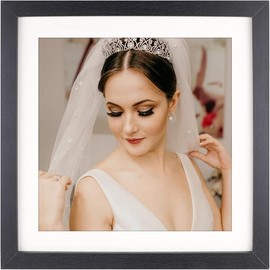 8x10 Picture Frame Wood Display Picture 6x8 with Mat or 8x10 without Mat Distressed Brown Photo Frame for Wall and Tabletop Decoration - Color: Black, Size: 8x12