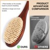 Wooden Bath Brush with Gentle Bristles Long Handle for Shower