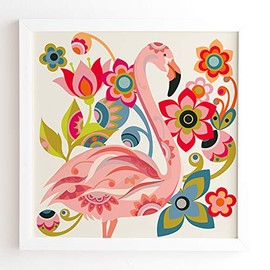 Deny Designs Valentina Ramos White Framed Wall Art, 12" x 12", Domingo