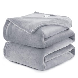 wavve Cuddly, Fluffy Blanket, Fleece Blanket, Sofa Blanket, Small Home Blanket, Couch Blanket, Soft, Lightweight Sofa Throw, 130 x 150 cm, Light Grey