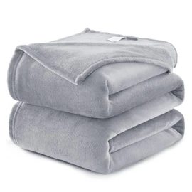 wavve Cuddly, Fluffy Blanket, Fleece Blanket, Sofa Blanket, Small Home Blanket, Couch Blanket, Soft, Lightweight Sofa Throw, 130 x 150 cm, Light Grey