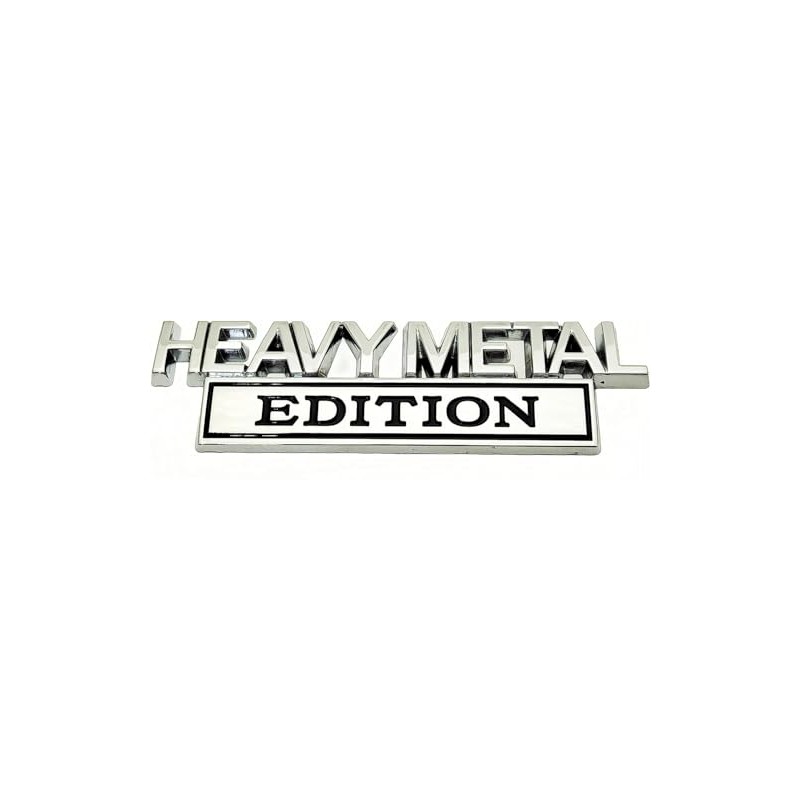 2 Pack Heavy Metal Edition Emblem 3D Chrome Badge Decal