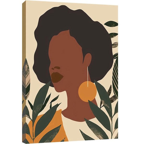 GRANDART.COM - Mid Century Earthtone Portrait 4 - Canvas Wall