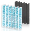 Aliveair 6-Pack MAC-408FT-E Replacement Filter and 6-Pack Carbon Filter Compatible