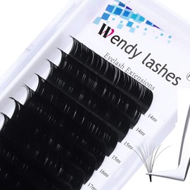 Easy Fan Lashes, D Curl 0.03mm 14-20mm Mixed Tray Self Fanning Lashes Easy Fan Russian Lashes 3D 5D 10D Easy Fanning Lashes Volume Lashes Extension(KH-0.03-D-MIX14-20)