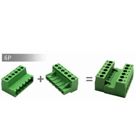 Willwewon Set of 5 6-Pin 300 V 10 A 5.08 mm Pitch PCB Mount Screw Terminal Block Connector for 28-12AWG Cable