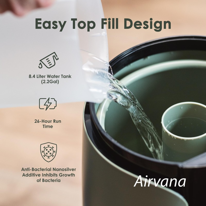 Airvana 2.25 Gallon (8.5 Liter) Top Fill Digital Humidifier with